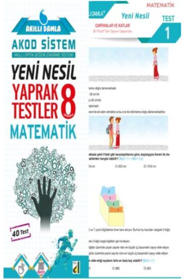 Ak Ll Damla Matematik Yeni Nesil Yaprak Testler S N F