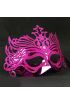 Metalik Fuşya Pembe Renk Masquerade Kelebek Simli Parti Maskesi 23x14 cm  