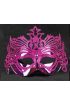 Metalik Fuşya Pembe Renk Masquerade Kelebek Simli Parti Maskesi 23x14 cm  