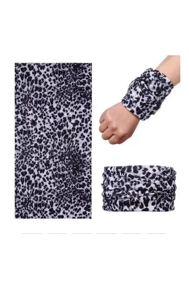 Açık Renk Leopar Baf Bandana Maske  