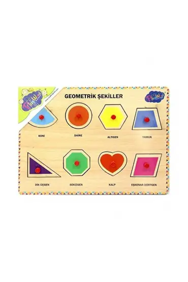  193 Ahşap Tutmalı Geometrik Şekiller