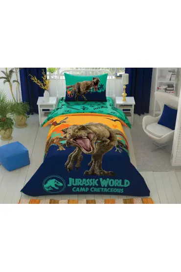 Tek Kişilik Nevresim Takımı Jurrasic World Camp