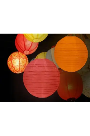 Dekoratif Çin Feneri – Kağıt Lamba - Beyaz  