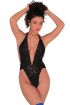 Siyah Dantelli Fantezi Bodysuit