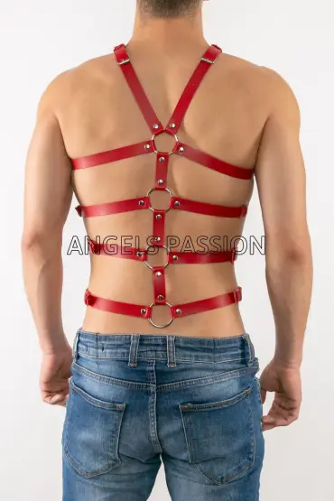  41 Seksi Erkek Body Harness, Deri Erkek Body Harness - Ürün Rengi:Siyah