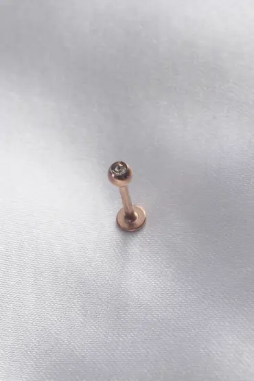  741 -  316L Cerrahi Çelik 8 Mm Rose Renk Dudak Piercing