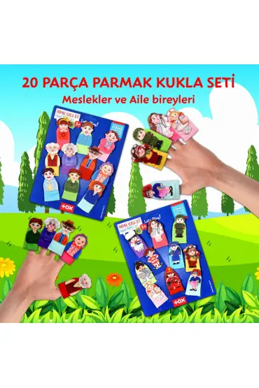  247 2 Set - 20 Parça  Meslekler ve Aile Üyeleri 20 Parça Parmak Kukla