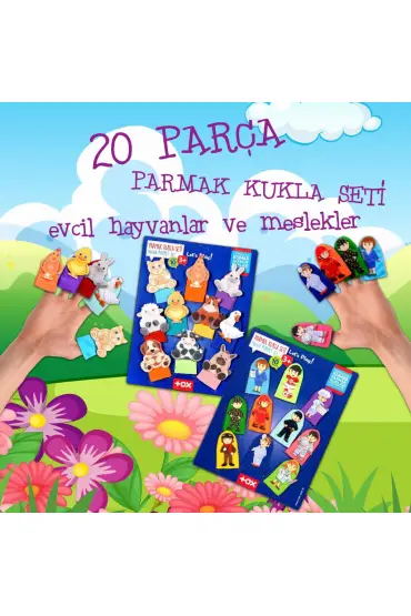  247 2 Set - 20 Parça  Evcil Hayvanlar ve Meslekler Parmak Kukla