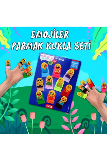  247  Emojiler 10 Parça Parmak Kukla , Eğitici Oyuncak