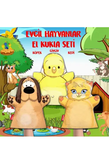  247 3 Parça  Evcil Hayvanlar El Kukla Set , Eğitici Oyuncak