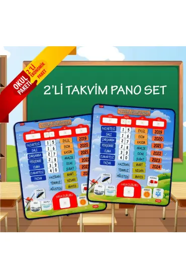  247 2 Set - 86 Parça  Takvimi Öğreniyorum (2023) Keçe Duvar Panoları , Eğitici Oyuncak