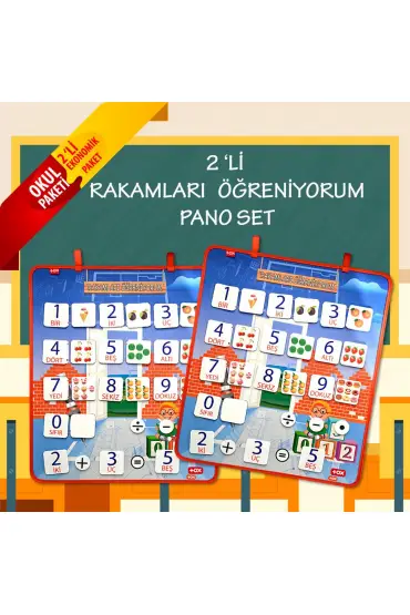  247 2 Set - 88 Parça  Rakamları Öğreniyorum Keçe Duvar Panoları , Eğitici Oyuncak