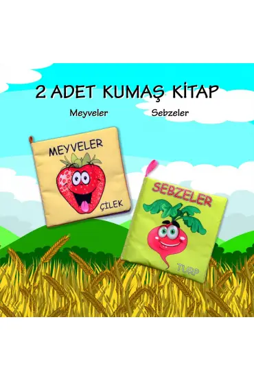  247 2 Kitap  Sebzeler ve Meyveler Kumaş Sessiz Kitap