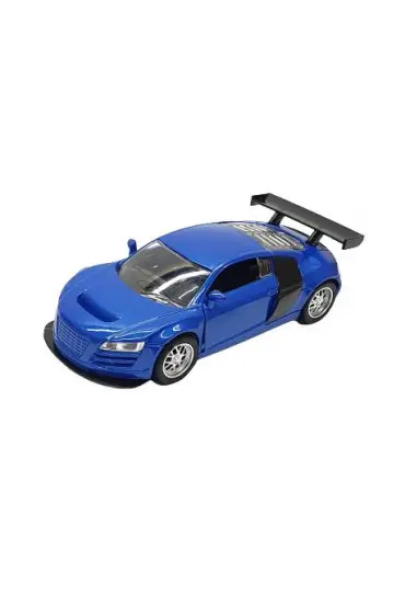  505 Metal 1:30 Çekbırak Araba - Audi R8 - 588-345B-Audi R8-Mavi