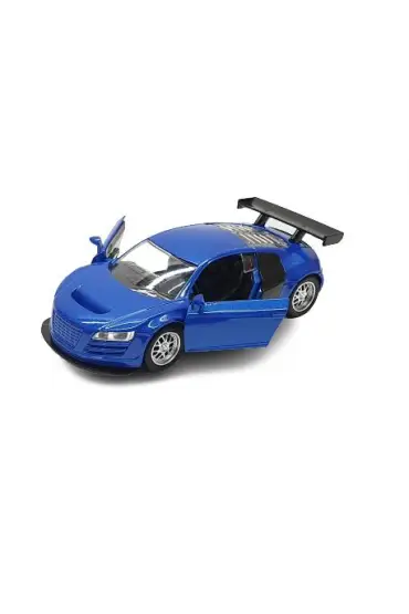  505 Metal 1:30 Çekbırak Araba - Audi R8 - 588-345B-Audi R8-Mavi