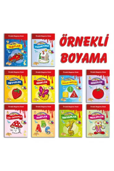  404 Örnekli Boyama Dizisi 10 Kitap Set