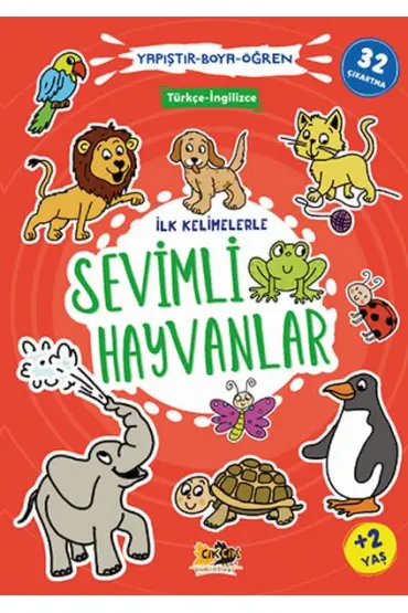  404 İlk Kelimelerle Sevimli Hayvanlar Yapıştır-Boya-Öğren