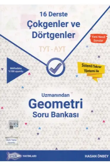  404 Etkin TYT - AYT Uzmanından Geometri Soru Bankası 16 Derste Çokgenler ve Dörtgenler (32,00 TL)