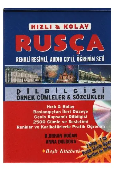  Hızlı-Kolay Rusça Öğrenim Seti (2 Kitap+3 CD Pratik Öğrenim Kartları ile Birlikte)