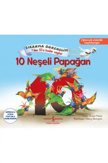  10 Neşeli Papağan - Çıkartma Öğrenelim 1'den 10'a Kadar Sayılar