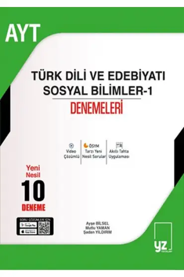  YZ Yayınları 2022 AYT Türk Dili ve Edebiyatı Sosyal Bilimler 10 Deneme