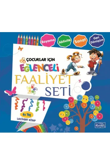  Eğlenceli Faaliyet Seti - Lacivert Kitap - 4+ Yaş