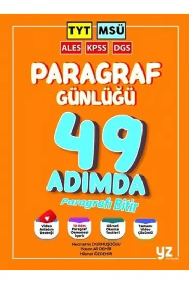  YZ Yayınları TYT MSÜ KPSS DGS ALES 49 Günde Paragrafın Günlüğü