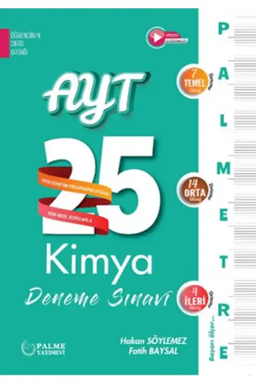  Palmetre Ayt Kimya 25 Deneme Sınavı