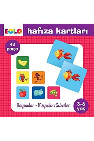  Hafıza Kartları-Hayvanlar - Meyveler&Sebzeler