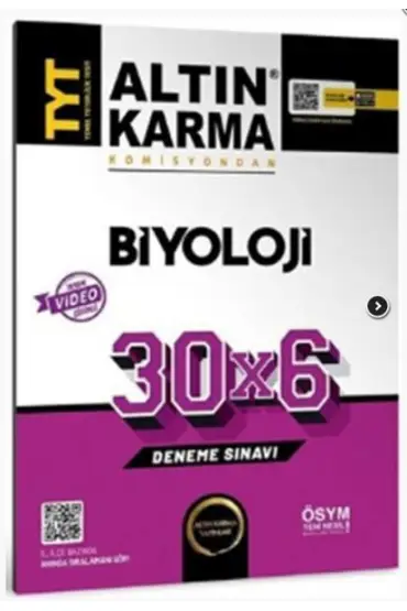  Altın Karma TYT Biyoloji 30 x 6 Deneme