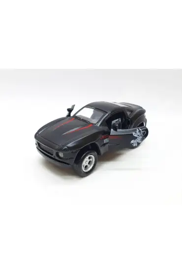  505 Mustang Çek Bırak Spor Araba - Işıklı Model -Siyah