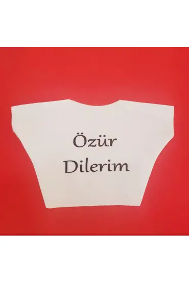  192 Özür Dilerim Yazılı Peluş Oyuncak Tişörtü