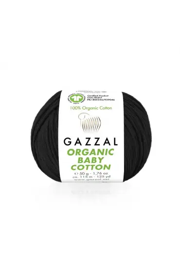 Gazzal Organic Baby Cotton El Örgü İpi Siyah 430