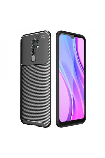  192 Xiaomi Redmi 9 Kılıf Focus Karbon Silikon - Ürün Rengi : Siyah