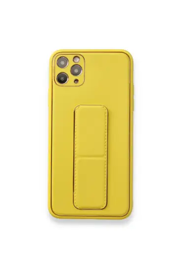  192 İphone 11 Pro Max Kılıf Coco Deri Standlı Kapak - Ürün Rengi : Pembe