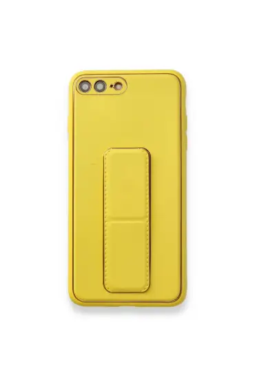  192 İphone 8 Plus Kılıf Coco Deri Standlı Kapak - Ürün Rengi : Gold