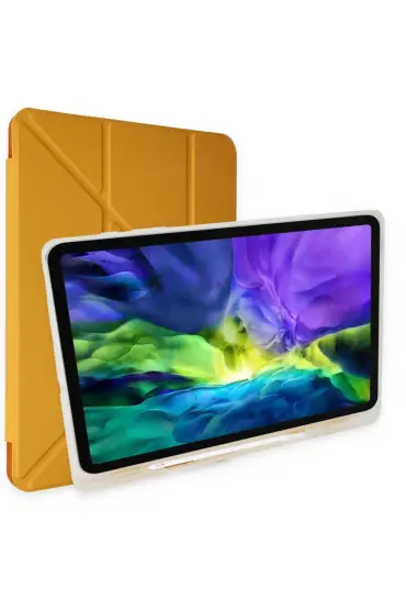  192 İpad 9.7 (2018) Kılıf Kalemlikli Mars Tablet Kılıfı - Ürün Rengi : Sarı