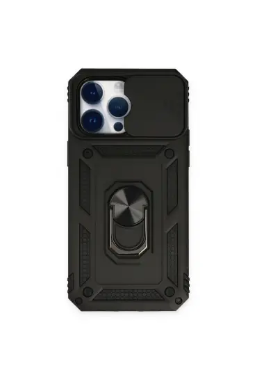  İphone 14 Pro Kılıf Pars Lens Yüzüklü Silikon - Ürün Rengi : Siyah