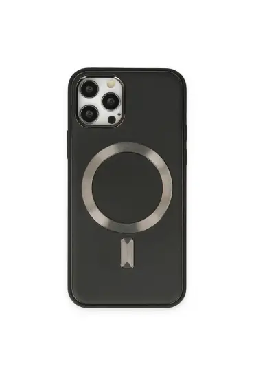  İphone 12 Pro Max Kılıf Coco Deri Magneticsafe Silikon - Ürün Rengi : Derin Mor