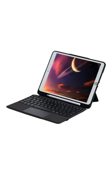  İpad Air 4 10.9 Kılıf Kontra Klavyeli Tablet Kılıfı - Ürün Rengi : Siyah