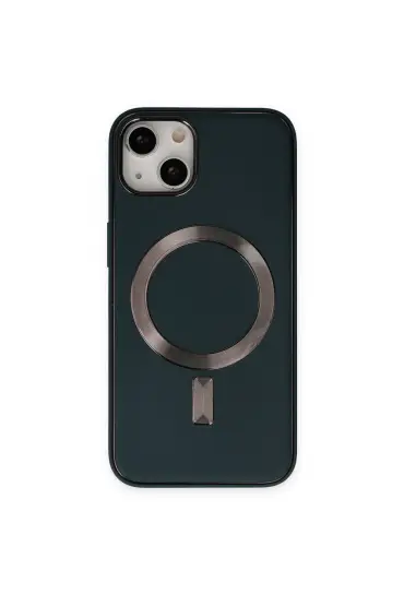 İphone 14 Kılıf Coco Deri Magneticsafe Silikon - Ürün Rengi : Derin Mor
