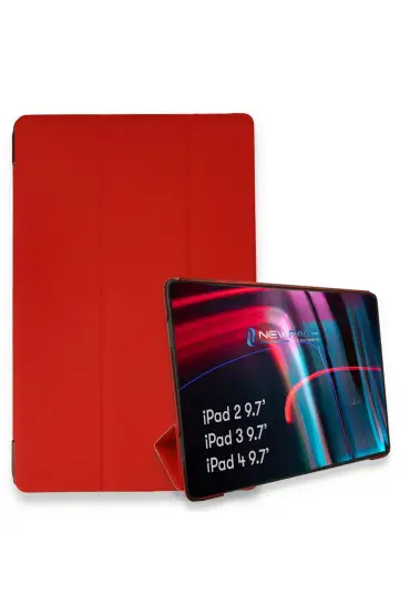  İpad 3 9.7 Kılıf Tablet Smart Kılıf - Ürün Rengi : Kırmızı
