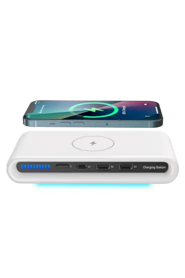  N67 Powerbank Magneticsafe 4in1 Kablosuz Şarj Cihazı - Ürün Rengi : Beyaz