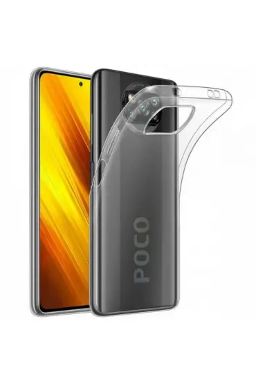  Xiaomi Pocophone X3 Kılıf Lüx  Silikon - Ürün Rengi : Şeffaf