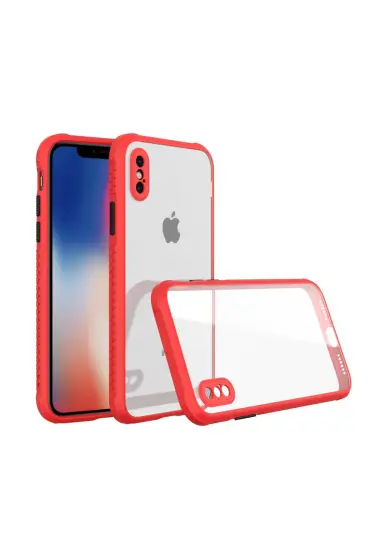  İphone Xs Max Kılıf Miami Şeffaf Silikon - Ürün Rengi : Fuşya