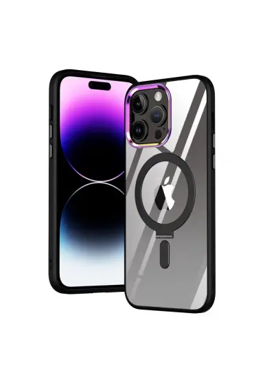  İphone 14 Pro Kılıf Mudo Magneticsafe Standlı Kapak - Ürün Rengi : Siyah