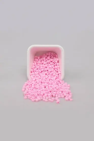 Cam Boncuk 4 mm 50 gr Pembe