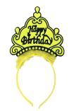 Happy Birthday Neon Sarı Renk Doğum Günü Tacı 24x15 cm