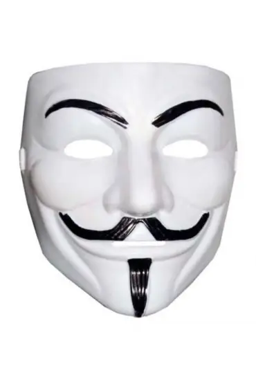 Beyaz Renk V For Vendetta Maskesi Yerli Üretim