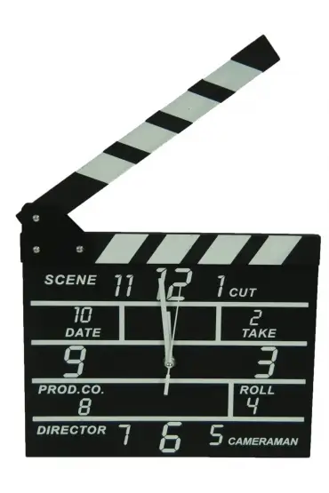 Clapperboard Clock  Analog Klaket duvar Saati